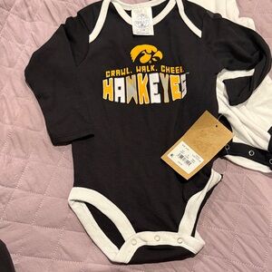 Rivalry Threads Black and White Hawkeyes Baby One-Piece Bodysuit